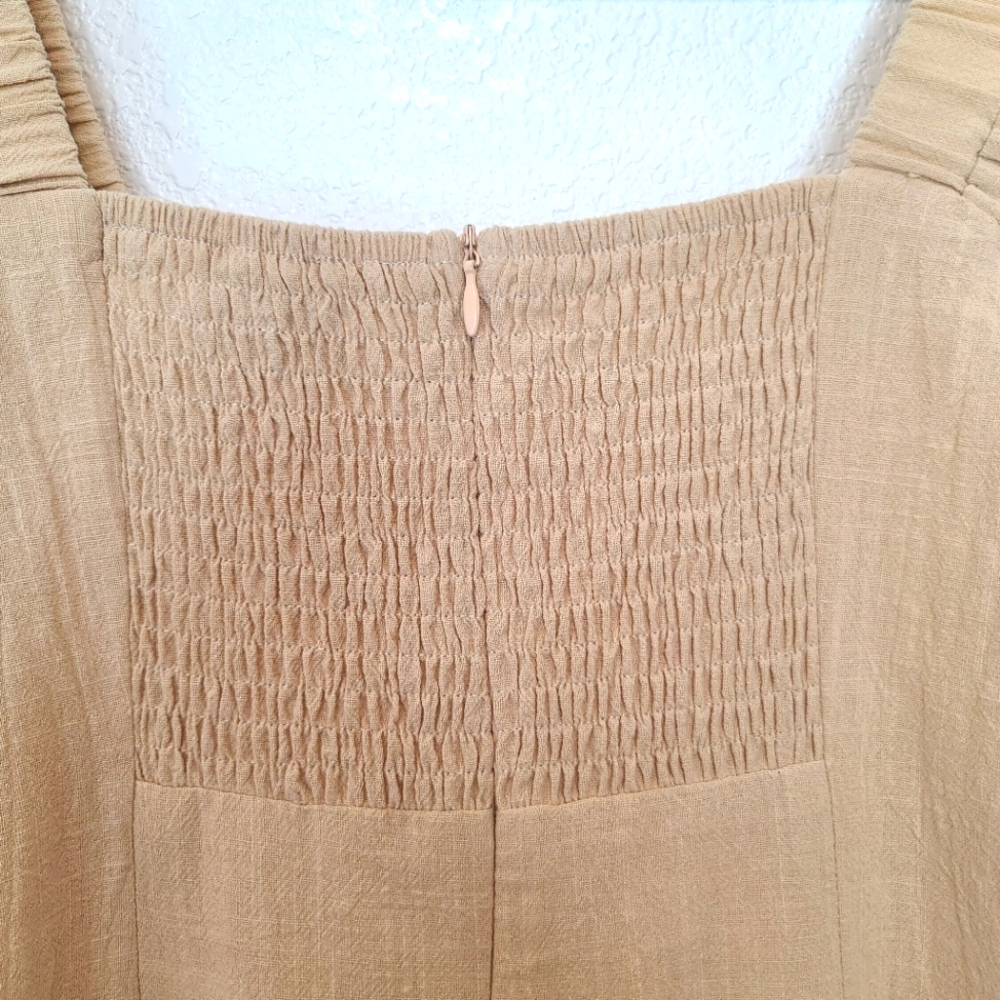 REVOLVE SNDYS Tuscany Cotton Mini Puff Sleeve Dress In Oat - Picture 8 of 9